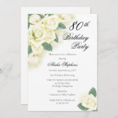 バラフローラブーケ80thバースデーパーティーへの招待 招待状 (正面/裏面)