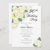 バラフローラブーケ90thバースデーパーティーへの招待 招待状 (正面/裏面)