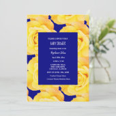 バラフローラベビーシャワー女の子ボーイイエローブルー 招待状 (スタンド正面)