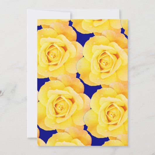 バラフローラベビーシャワー女の子ボーイイエローブルー 招待状 (裏面)