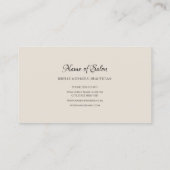 バラフローラホワイトグリッタースパークルヘアと美しい 名刺 (裏面)