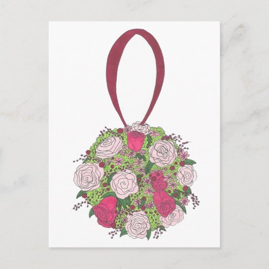バラフローラボールウェディング日付はがきを保存 案内ポストカード (正面)
