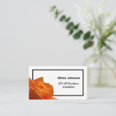 バラフローラモダンミニマルなフリーランサー・オレンジ 名刺 (スタンド正面)