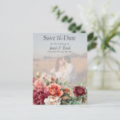 バラフローラユーカリ日付写真を保存 ポストカード (スタンド正面)