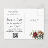 バラフローラユーカリ日付写真を保存 ポストカード (裏面)