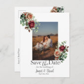 バラフローラユーカリ日付写真を保存 ポストカード (正面/裏面)