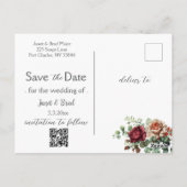 バラフローラユーカリ日付写真を保存 ポストカード (裏面)