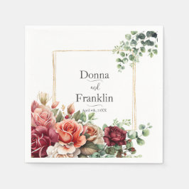 バラフローラユーカリ結婚プス スタンダードカクテルナプキン