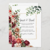 バラフローラユーカリQRコード結婚ズ 招待状 (正面/裏面)