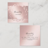 バラフローラリースエレガントイベントプランナーピンク スクエア名刺 (正面/裏面)
