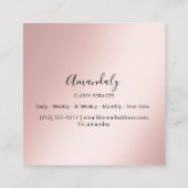 バラフローラリースエレガントイベントプランナーピンク スクエア名刺 (裏面)