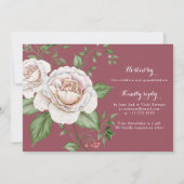 バラフローラリースフォト誕生日 招待状 (裏面)