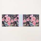 バラフローラルパター後を追ン水色あなたの喜びヨーグ ヨガマット (裏面(横))