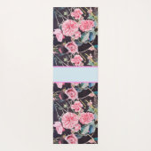 バラフローラルパター後を追ン水色あなたの喜びヨーグ ヨガマット (裏面)