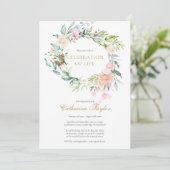 バラフローラ写真お祝いの生活葬儀 招待状 (スタンド正面)