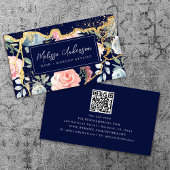 バラフローラ収集金ゴールドグリッターQRコード 名刺