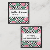 バラフローラ幾何学的パターン スクエア名刺 (正面/裏面)