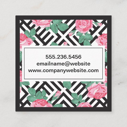 バラフローラ幾何学的パターン スクエア名刺 (裏面)