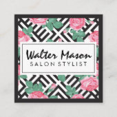 バラフローラ幾何学的パターン スクエア名刺 (正面)