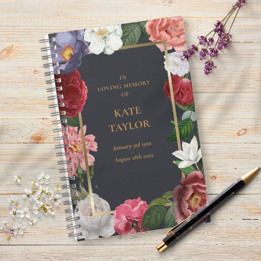 バラフローラ愛の記憶の葬儀ゲストブック ノートブック