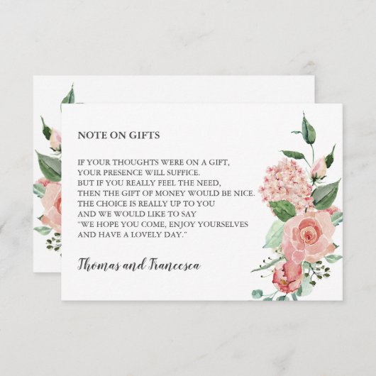 バラフローラ水彩願いウェルカード 招待状 (正面/裏面)