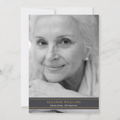 バラフローラ白黒フォト葬儀 招待状 (裏面)