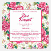 バラフローラ石鹸化粧品製品ラベル スクエアシール (正面)