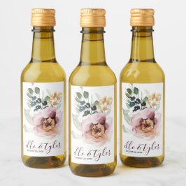 バラフローラ結婚のミニワインボトルラベル ワインラベル