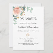 バラフローラ緑ピンクの誓結婚の更新 招待状 (正面)