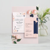 バラフローラ編集可能結婚式招待状カード 招待状 (スタンド正面)