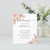 バラフローラ赤面パンパスグラス結婚式プログラム (スタンド正面)