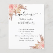 バラフローラ赤面パンパスグラス結婚式プログラム (正面)