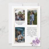 バラフローラ4フォトコラージュ金ゴールドフレーム卒業 案内状 (裏面)