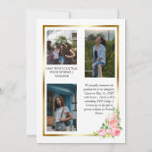 バラフローラ4フォトコラージュ金ゴールドフレーム卒業 案内状 (裏面)