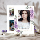 バラフローラ4フォトコラージュ金ゴールドフレーム卒業 案内状