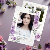 バラフローラ4フォトコラージュ金ゴールドフレーム卒業 案内状