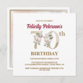 バラフローラF 70th誕生日パーティーの招待状 招待状 (正面/裏面)