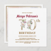 バラフローラM 70th誕生日パーティーへの招待 招待状 (正面/裏面)