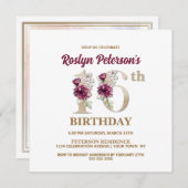 バラフローラR 16th誕生日パーティーの招待状 招待状 (正面/裏面)