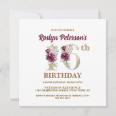 バラフローラR 16th誕生日パーティーの招待状 招待状 (正面)