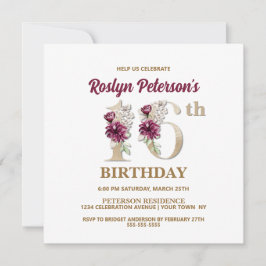 バラフローラR 16th誕生日パーティーの招待状 招待状