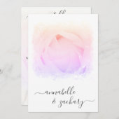 *~*バラフローラRSVP - QR AR8結婚式招待状 招待状 (正面/裏面)