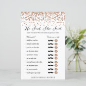 バラブライダルシャワーゲーム – 彼は彼女は印刷されたと言った (スタンド正面)