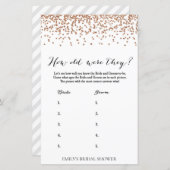 バラブライダルシャワーゲーム – 彼らはゲームを何歳だった (正面/裏面)