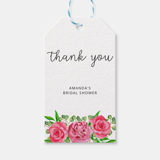 バラブライダルシャワー感謝していユーラベル ギフトタグ (正面)