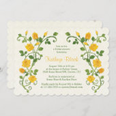 バラブライダルシャワー招待 | 黄色の水色 招待状 (正面/裏面)