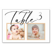 バラブラックエレガントなウェディングフォトテーブル番号 テーブルナンバー (正面)