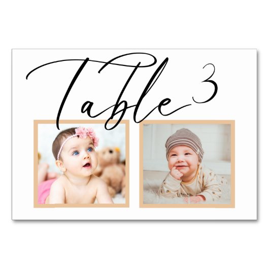 バラブラックエレガントなウェディングフォトテーブル番号 テーブルナンバー (正面)