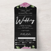 バラブラックオールインワン結婚式招待状 オールインワン招待状 (内側)