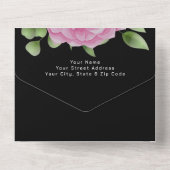 バラブラックオールインワン結婚式招待状 オールインワン招待状 (裏面)